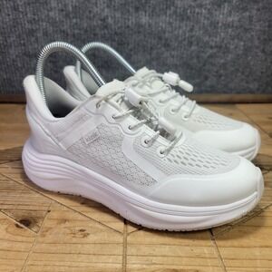 Kizik London White Slip On Hands Free Shoes Sneakers Bungee Lace Womens Size 6